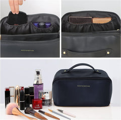 Large Travel Cosmetic Bag Portable Make up Makeup Bag Waterproof PU Leather Storage Black Tristar Online