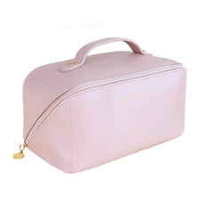 Large Travel Cosmetic Bag Portable Make up Makeup Bag Waterproof PU Leather Storage Pink Tristar Online