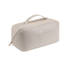 Large Travel Cosmetic Bag Portable Make up Makeup Bag Waterproof PU Leather Storage White Tristar Online