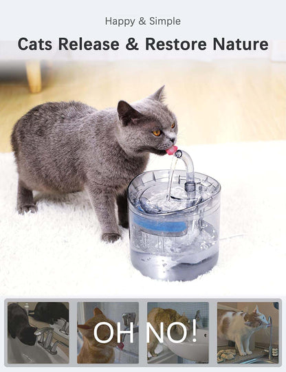Cat Dog Water Fountain Pet Water Dispenser 1.8L Automatic Drinking Fountain for Cats Kitty Indoor Tristar Online