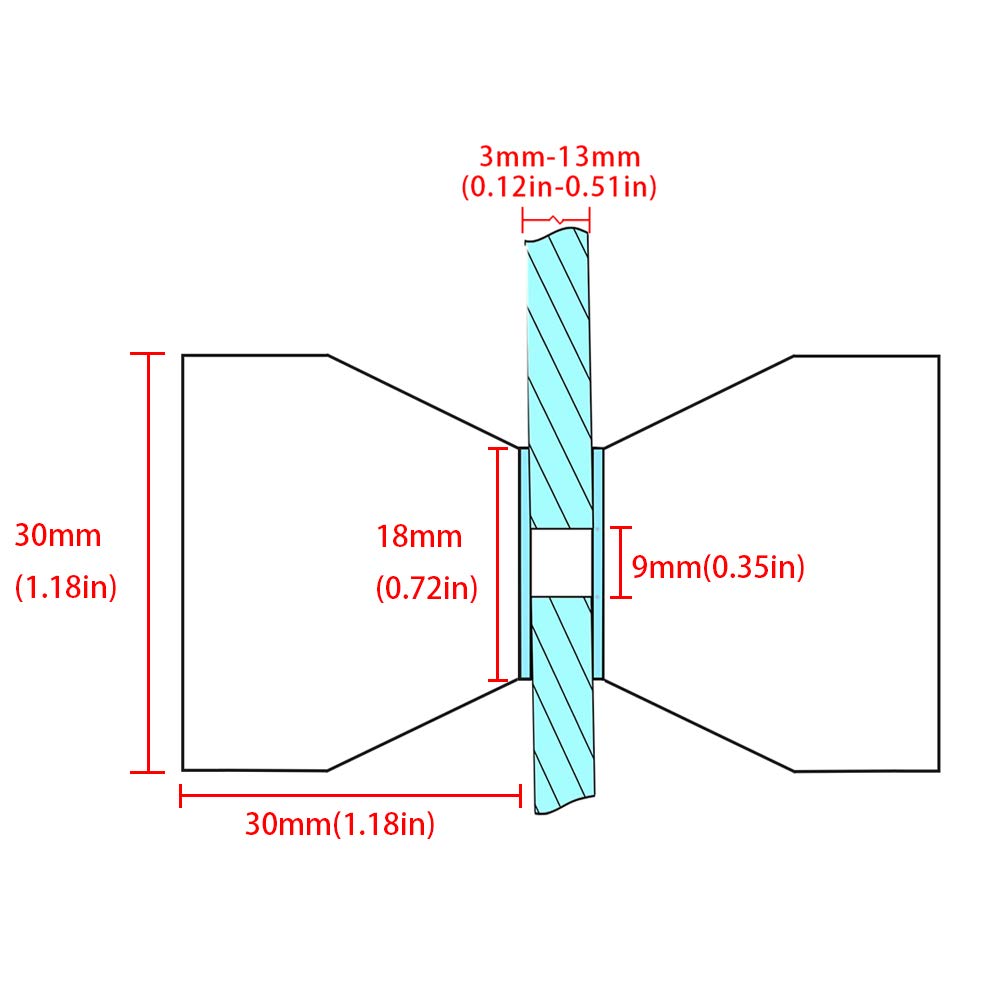 Shower Glass Door Knob Bathroom Round Back-to-Back Handle Pull 304 Brushed Nickel Tristar Online