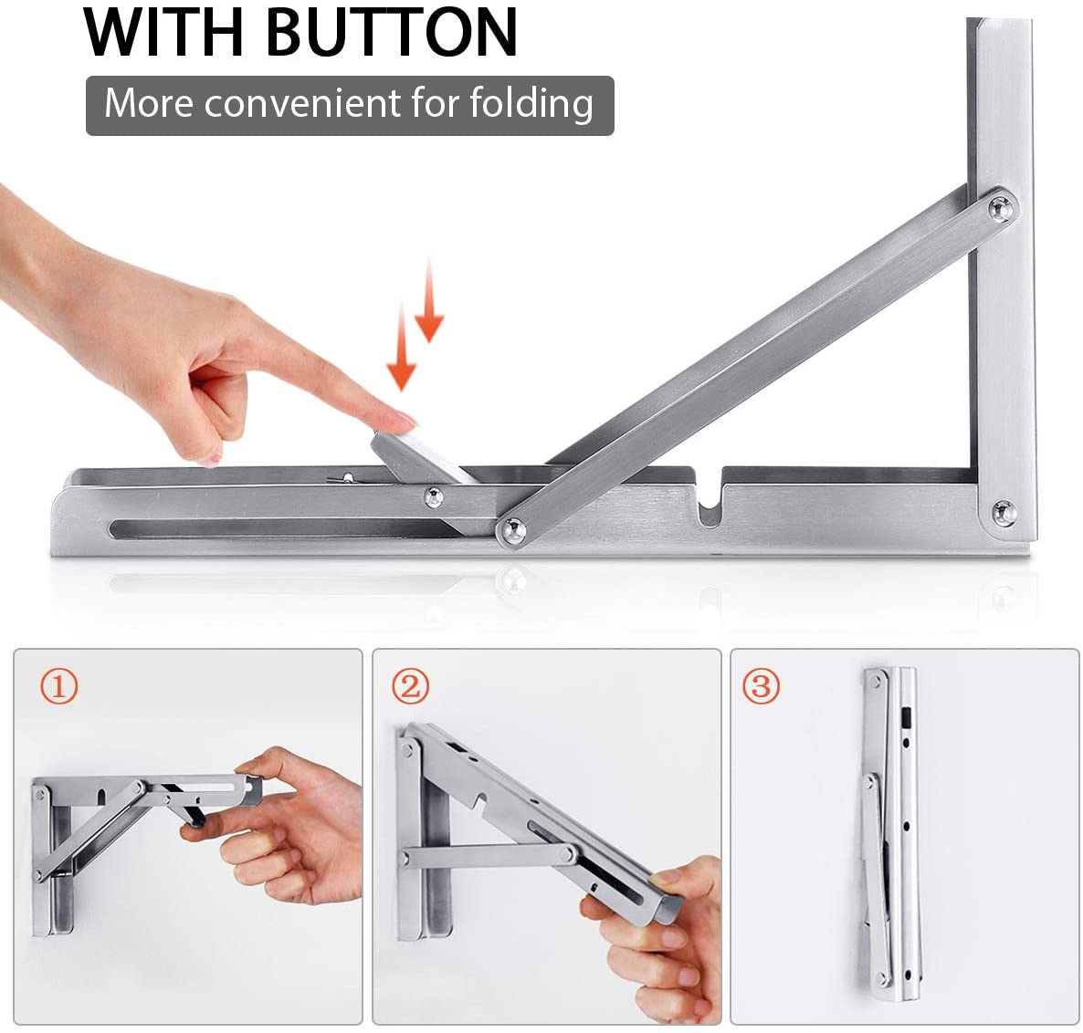 2PCS 14inch Steel Wall Mounted Folding Triangle Angle Shelf Support Bracket Rack Tristar Online