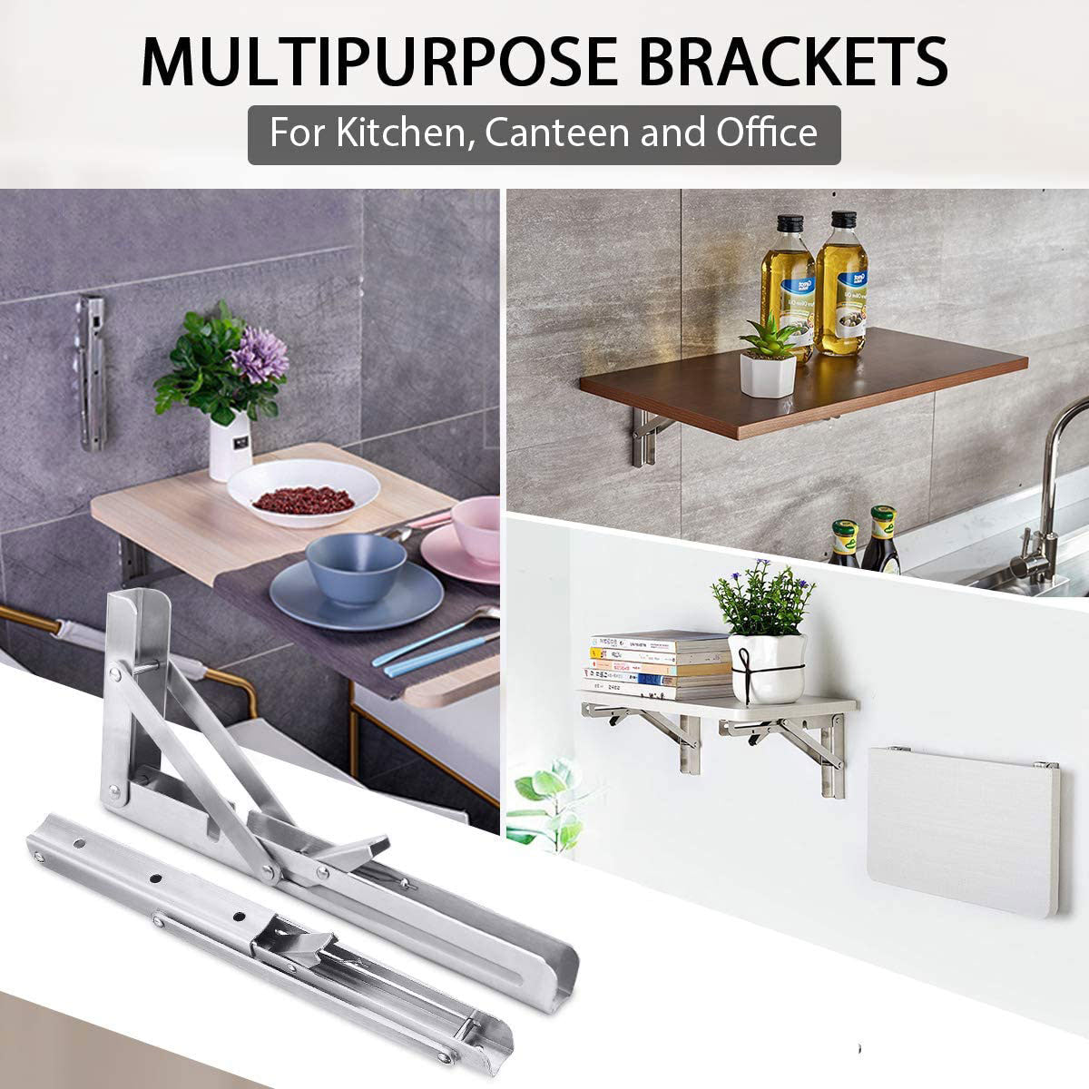 2PCS 14inch Steel Wall Mounted Folding Triangle Angle Shelf Support Bracket Rack Tristar Online