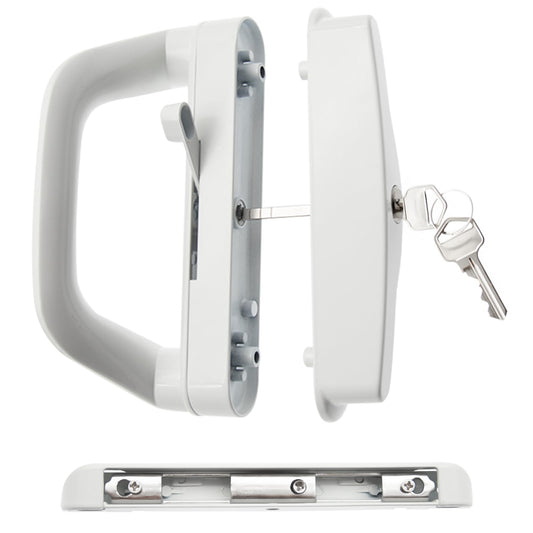 Sliding Patio Door Handle Set Mortise Lock Suitable for Sliding Glass Patio Door Keyed White Tristar Online