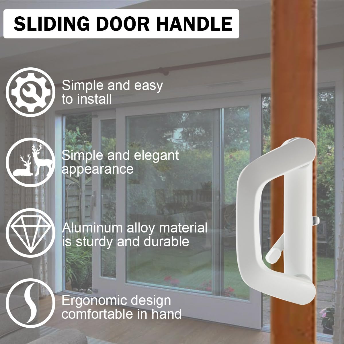 Sliding Patio Door Handle Set Mortise Lock Suitable for Sliding Glass Patio Door Keyed White Tristar Online