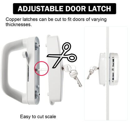 Sliding Patio Door Handle Set Mortise Lock Suitable for Sliding Glass Patio Door Keyed White Tristar Online