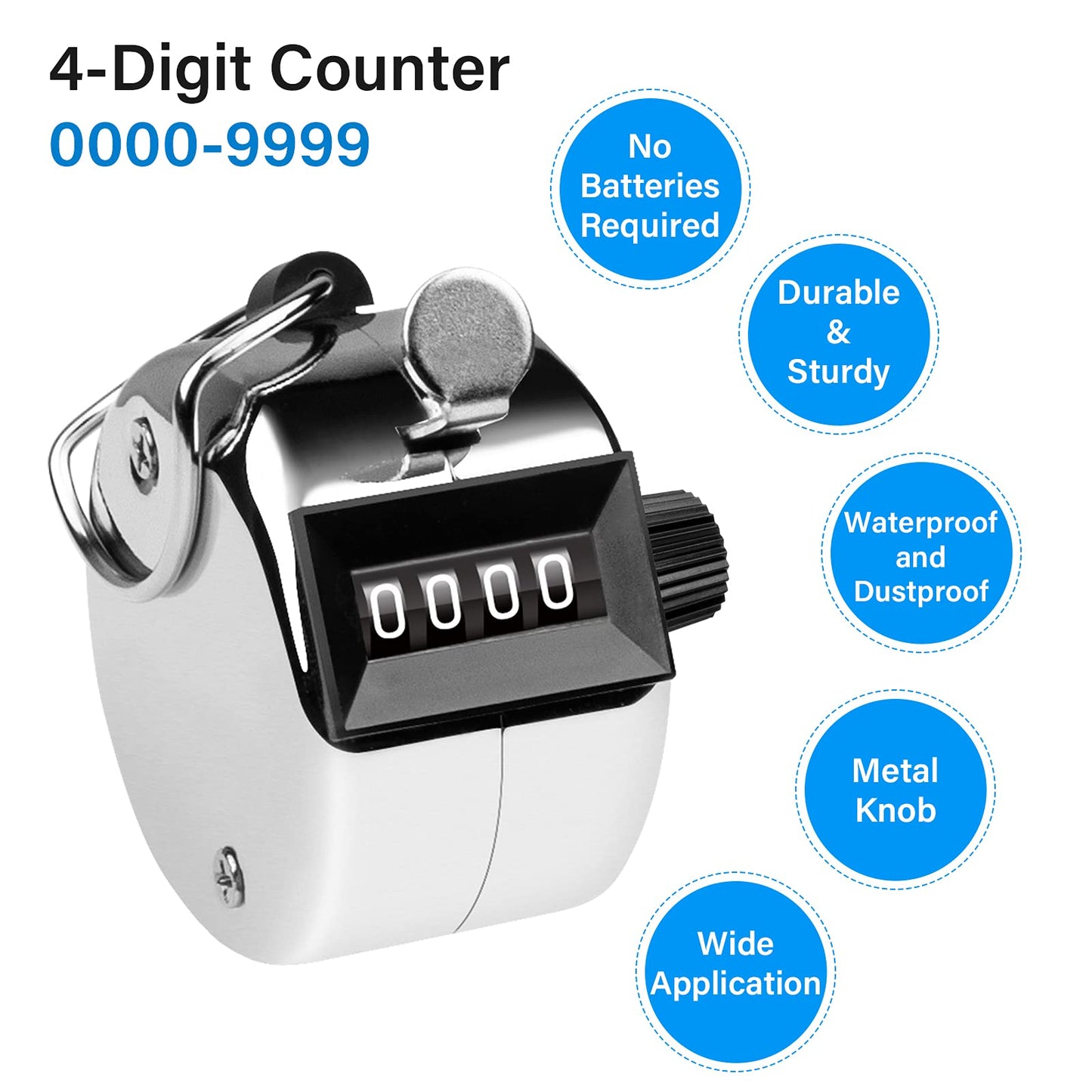 Hand Tally Counter 4-Digit Lap Counters Clicker Pitch for Counting Knitting Coaching Tristar Online