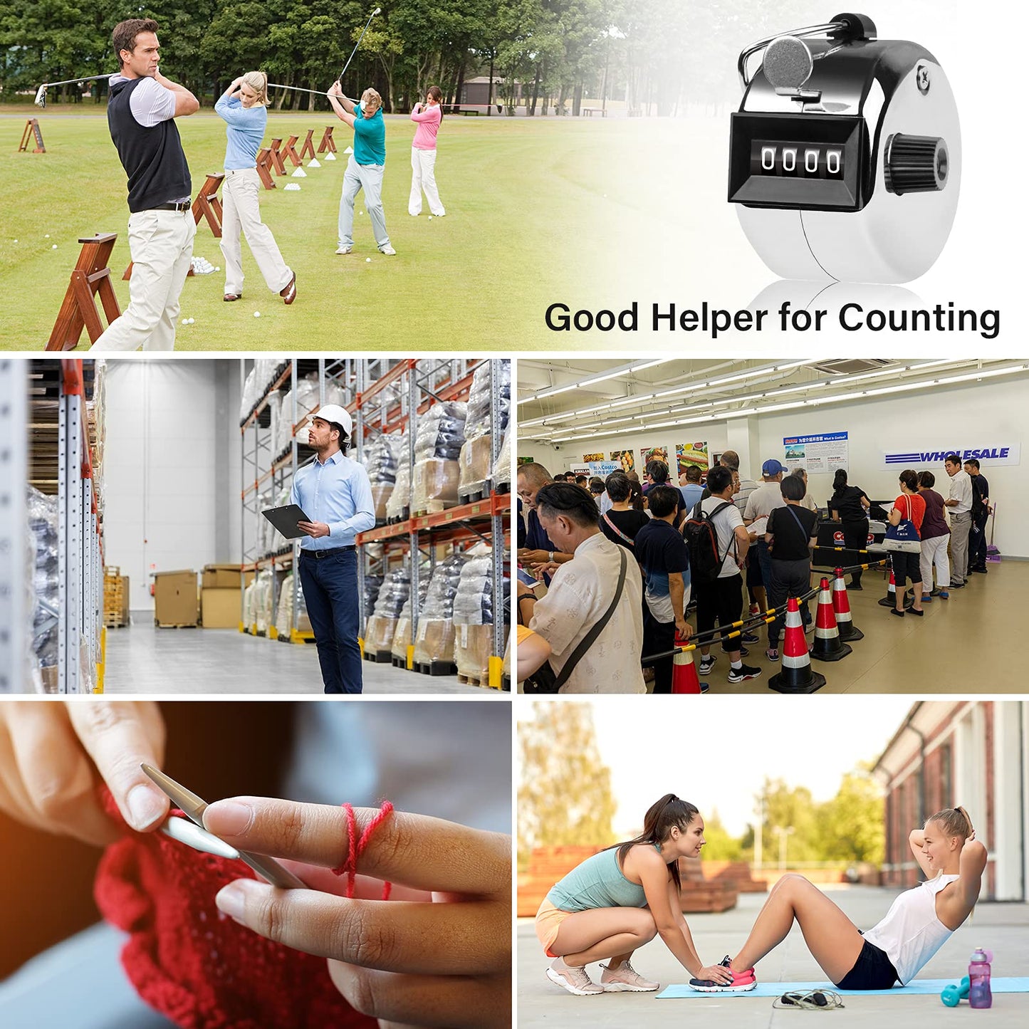 Hand Tally Counter 4-Digit Lap Counters Clicker Pitch for Counting Knitting Coaching Tristar Online