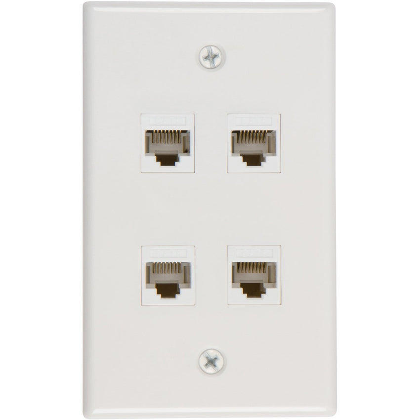 Ethernet Wall Plate 4 Port Cat6 Ethernet Cable Wall Plate Adapter Tristar Online