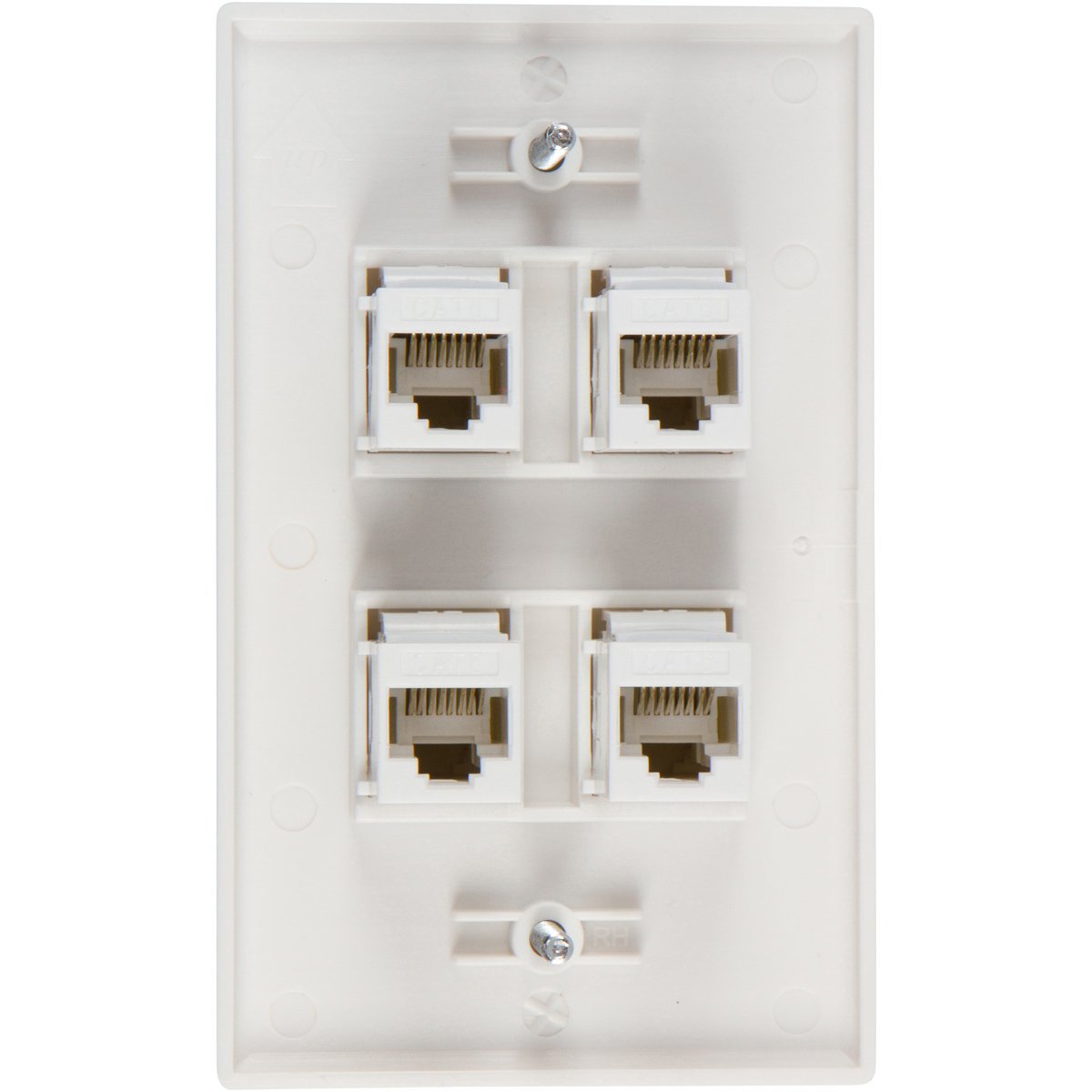 Ethernet Wall Plate 4 Port Cat6 Ethernet Cable Wall Plate Adapter Tristar Online