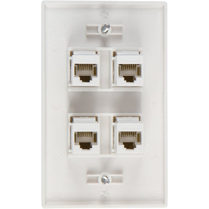 Ethernet Wall Plate 4 Port Cat6 Ethernet Cable Wall Plate Adapter Tristar Online