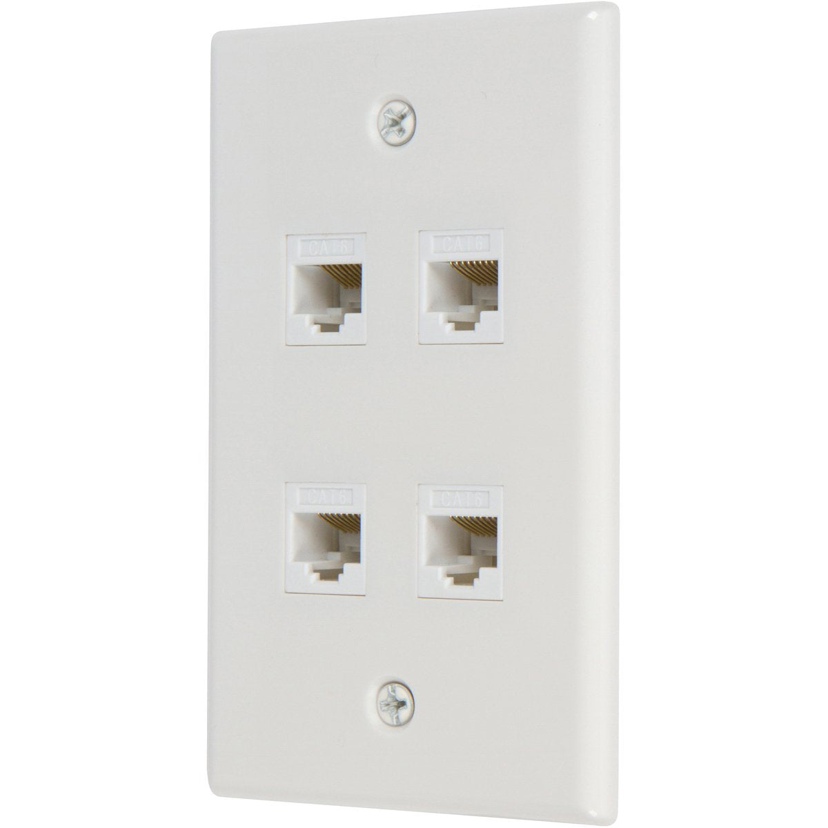 Ethernet Wall Plate 4 Port Cat6 Ethernet Cable Wall Plate Adapter Tristar Online