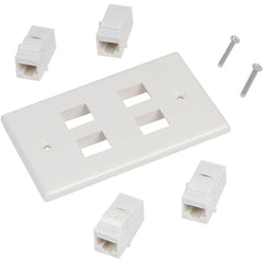 Ethernet Wall Plate 4 Port Cat6 Ethernet Cable Wall Plate Adapter Tristar Online