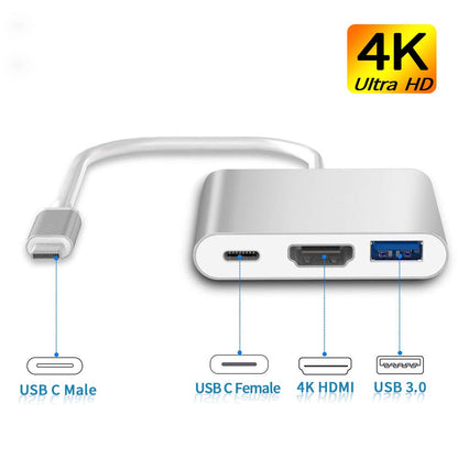 USB C to HDMI Adapter Type C AV Converter 4K HDMI USB 3.0 Port USB-C Female Tristar Online