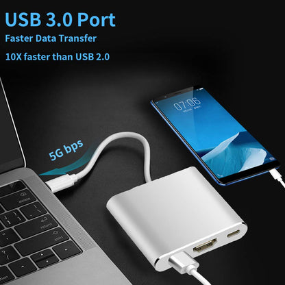 USB C to HDMI Adapter Type C AV Converter 4K HDMI USB 3.0 Port USB-C Female Tristar Online