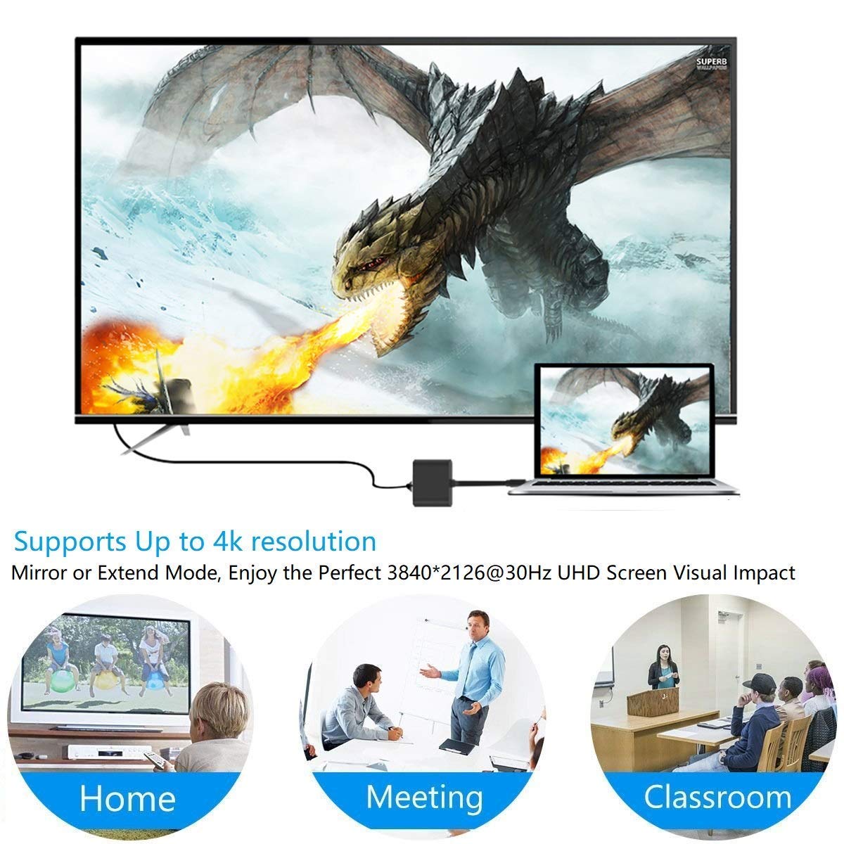 USB C to HDMI Adapter Type C AV Converter 4K HDMI USB 3.0 Port USB-C Female Tristar Online