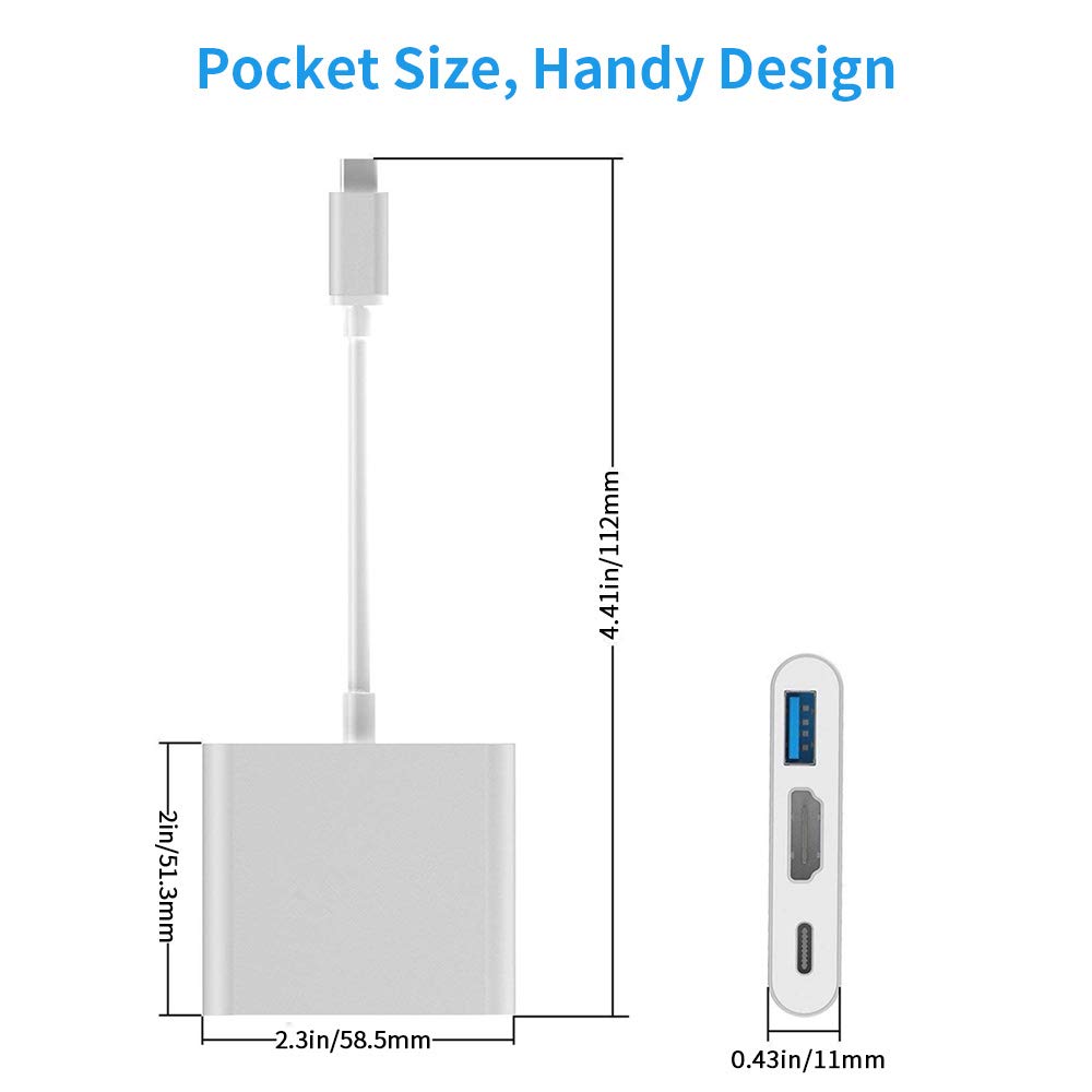 USB C to HDMI Adapter Type C AV Converter 4K HDMI USB 3.0 Port USB-C Female Tristar Online