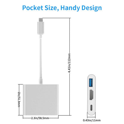 USB C to HDMI Adapter Type C AV Converter 4K HDMI USB 3.0 Port USB-C Female Tristar Online