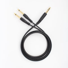 1.5m Gold Plated 6.35mm Male to 2x 6.35mm Male Mono Y Splitter Audio Cable Tristar Online