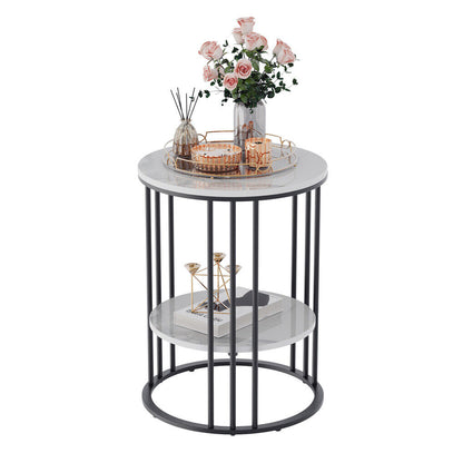Interior Ave - Cleo Black Two Shelf Stone Side Table Tristar Online