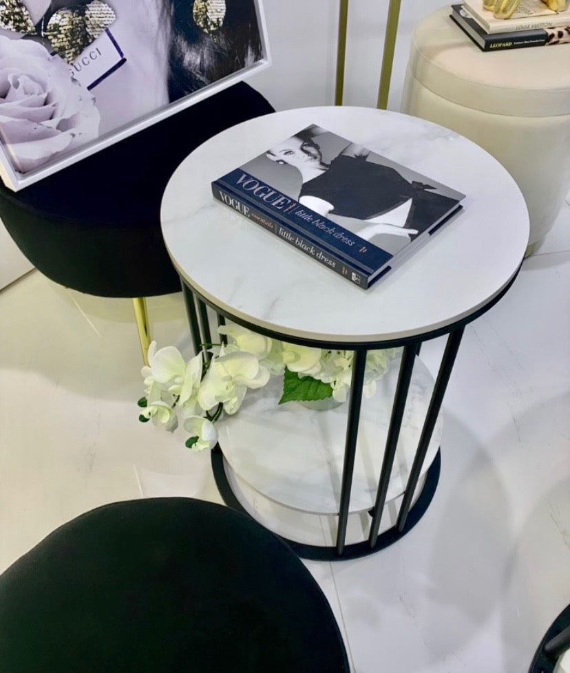 Interior Ave - Cleo Black Two Shelf Stone Side Table Tristar Online