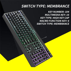 RGB Gaming Keyboard 8 Mode Light Effect 19 Game Anti Ghosting Keys 6 Function AU Tristar Online