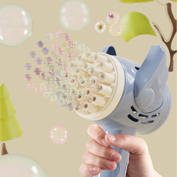 Bubblerainbow 23-Hole Angel Bubble Hammer Gatling Bubble Machine Children's Electric Toy Blue Tristar Online