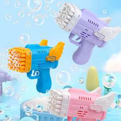 Bubblerainbow 42 Hole Angel Wing Automatic Bubble Blowing Lovely Bubble Gun Launcher Toy Pink Tristar Online