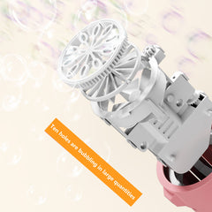 Bubblerainbow Bubble Machine Fully Automatic Hand-Held Spray Gun Electric 10-Hole Toy Pink Tristar Online