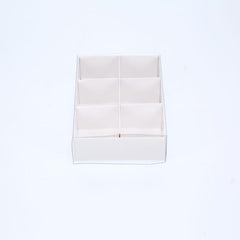 100 Pack of White Card Chocolate Sweet Soap Product Reatail Gift Box - 6 Bay Compartments - Clear Slide On Lid - 12x8x3cm Tristar Online