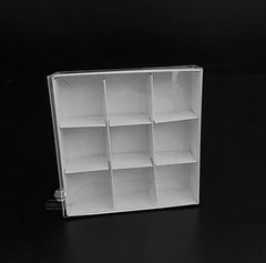 100 Pack of White Card Chocolate Sweet Soap Product Reatail Gift Box - 9 bay 4x4x3cm Compartments  - Clear Slide On Lid - 12x12x3cm Tristar Online