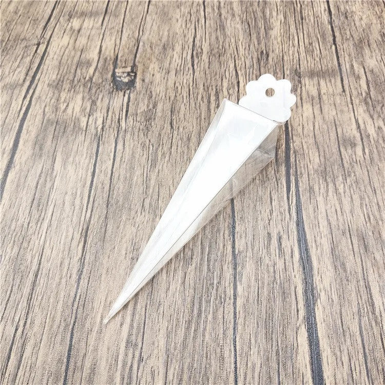 100 Pack of Clear Pyramid Triangle Shaped Small Clear Gift Box - Bomboniere Jewelry Gift Party Favor Model Candy Chocolate Soap Box Tristar Online