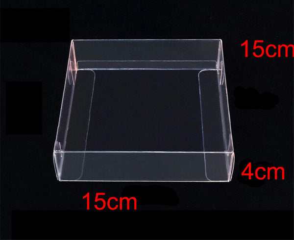 100 Pack of 15*15*4cm Clear PVC Plastic Folding Packaging Small rectangle/square Boxes for Wedding Jewelry Gift Party Favor Model Candy Chocolate Soap Box Tristar Online