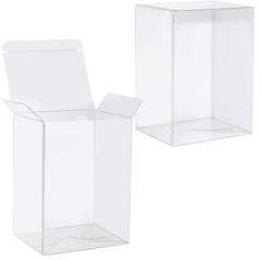 100 Pack of Large Plastic 22x14.5cm Rectangle Cube Box - Exhibition Gift Product Showcase Clear Plastic Shop Display Storage Packaging Box Tristar Online