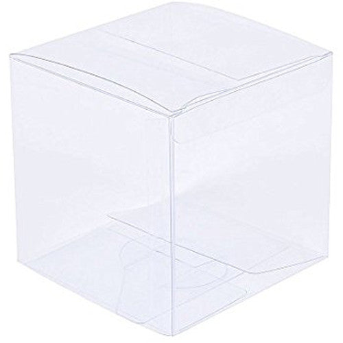 100 Pack of 5cm Clear PVC Plastic Folding Packaging Small rectangle/square Boxes for Wedding Jewelry Gift Party Favor Model Candy Chocolate Soap Box Tristar Online