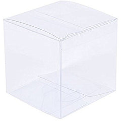 100 Pack of 5cm Clear PVC Plastic Folding Packaging Small rectangle/square Boxes for Wedding Jewelry Gift Party Favor Model Candy Chocolate Soap Box Tristar Online