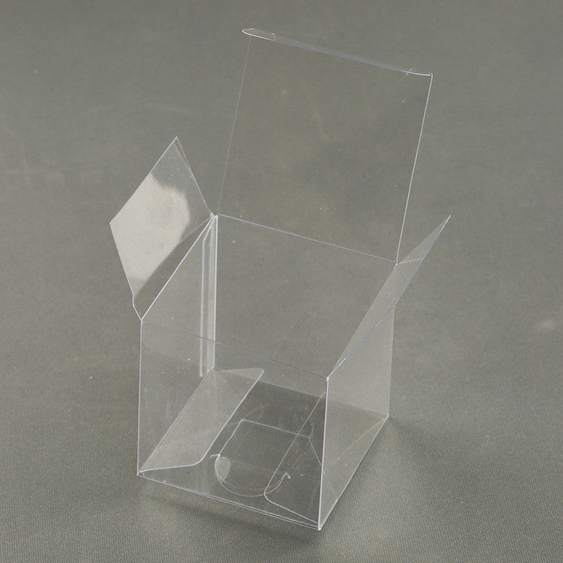100 Pack of 8x8x10cm Clear PVC Plastic Folding Packaging Small rectangle/square Boxes for Wedding Jewelry Gift Party Favor Model Candy Chocolate Soap Box Tristar Online