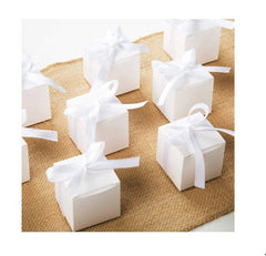 100 Pack of White 5cm Square Cube Card Gift Box - Folding Packaging Small rectangle/square Boxes for Wedding Jewelry Gift Party Favor Model Candy Chocolate Soap Box Tristar Online