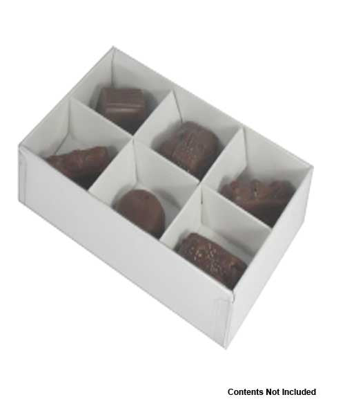 10 Pack of White Card Chocolate Sweet Soap Product Reatail Gift Box - 6 Bay Compartments - Clear Slide On Lid - 12x8x3cm Tristar Online
