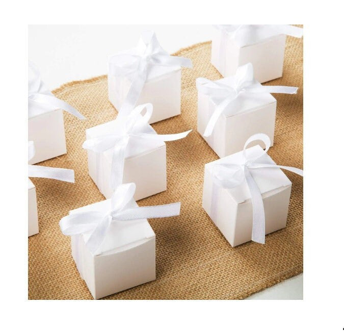 10 Pack of White 5cm Square Cube Card Gift Box - Folding Packaging Small rectangle/square Boxes for Wedding Jewelry Gift Party Favor Model Candy Chocolate Soap Box Tristar Online