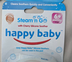 3 x 4 Pack (12) -  Happy Baby Steam n Go Cherry Silicone Soother Tristar Online