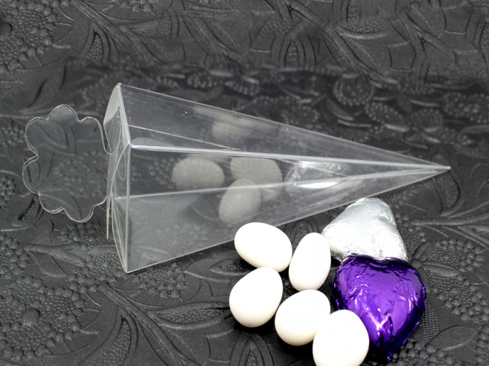 50 Pack of Clear Pyramid Triangle Shaped Small Clear Gift Box - Bomboniere Jewelry Gift Party Favor Model Candy Chocolate Soap Box Tristar Online