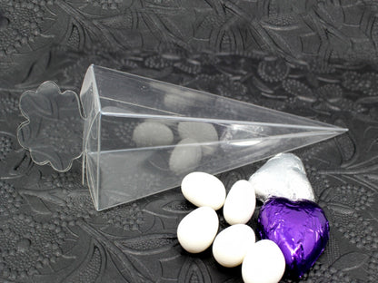 50 Pack of Clear Pyramid Triangle Shaped Small Clear Gift Box - Bomboniere Jewelry Gift Party Favor Model Candy Chocolate Soap Box Tristar Online