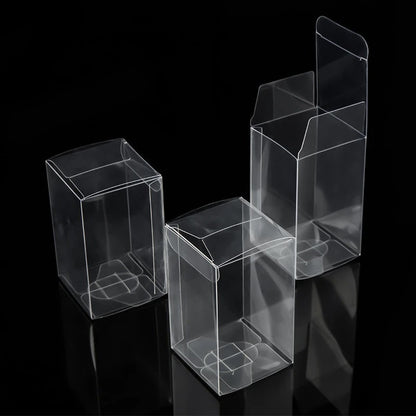 50 Pack of 5x8cm Clear PVC Plastic Folding Packaging Small rectangle/square Boxes for Wedding Jewelry Gift Party Favor Model Candy Chocolate Soap Box Tristar Online