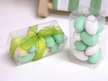 50 Pack of 5x8cm Clear PVC Plastic Folding Packaging Small rectangle/square Boxes for Wedding Jewelry Gift Party Favor Model Candy Chocolate Soap Box Tristar Online