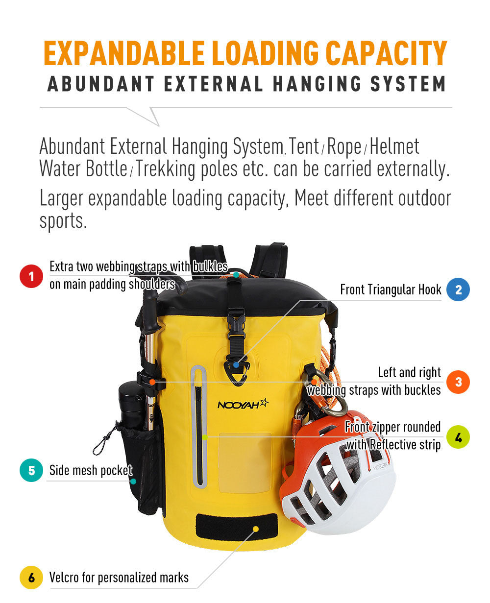 NOOYAH IPX8 Waterproof Bike Cycle Outdoor Sports Backpack Double-Layer Waterproof Bag  YELLOW Tristar Online