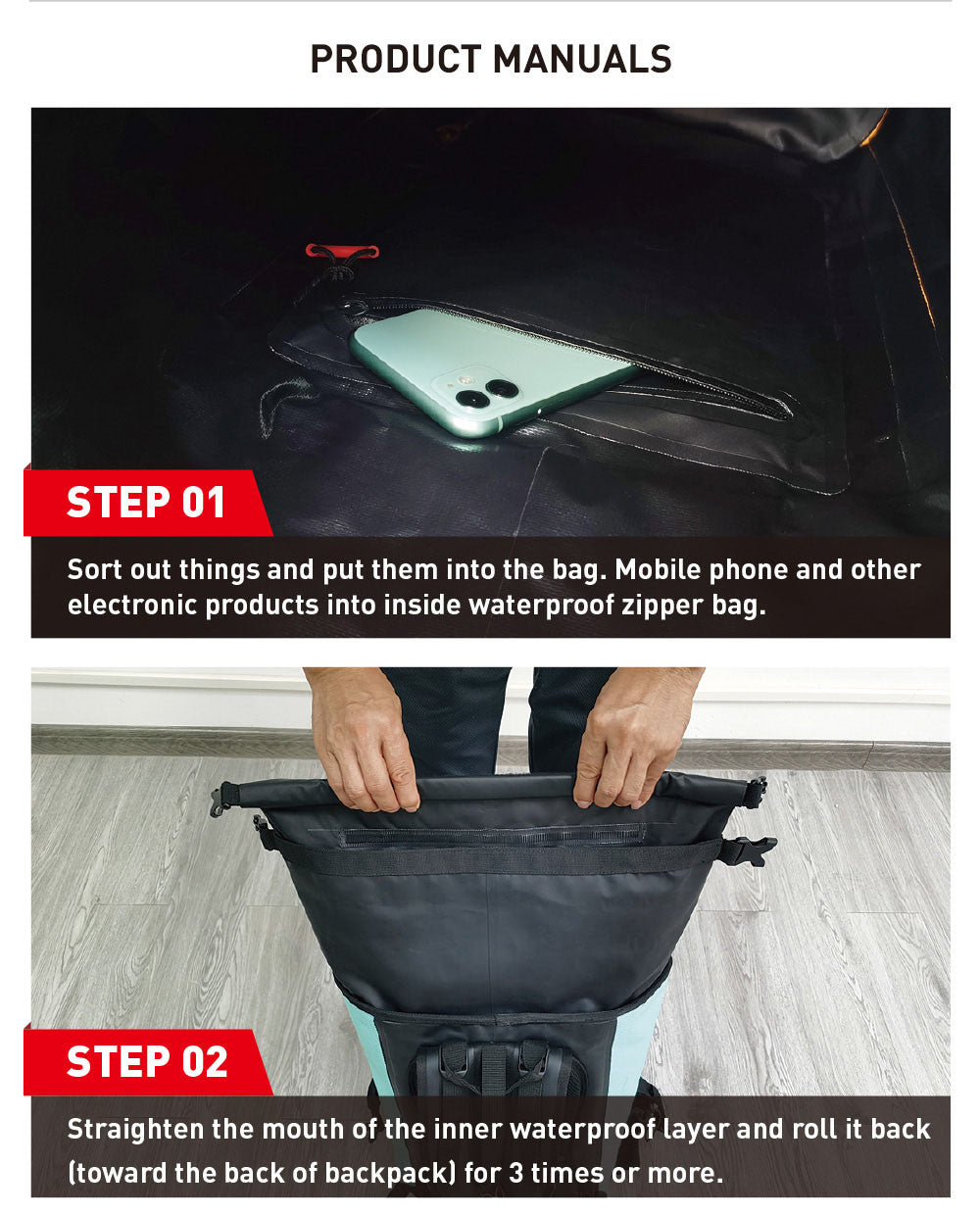 NOOYAH IPX8 Waterproof Bike Cycle Outdoor Sports Backpack Double-Layer Waterproof Bag  YELLOW Tristar Online