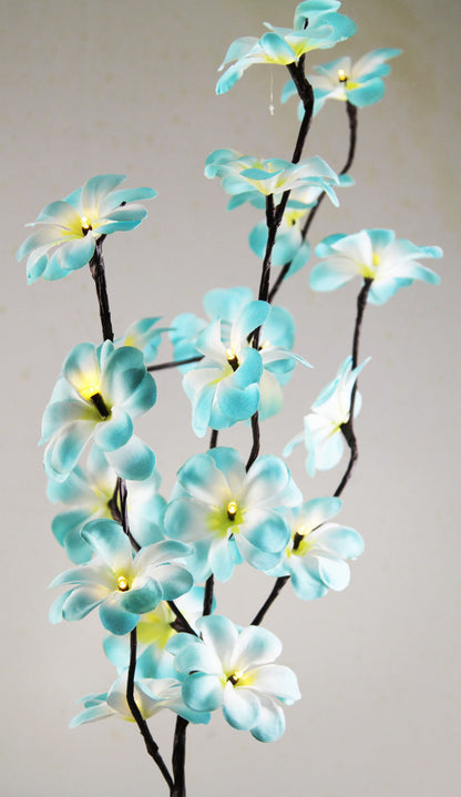 1 Set of 50cm H 20 LED Blue Frangipani Tree Branch Stem Fairy Light Wedding Event Party Function Table Vase Centrepiece Tropical Decoration Tristar Online