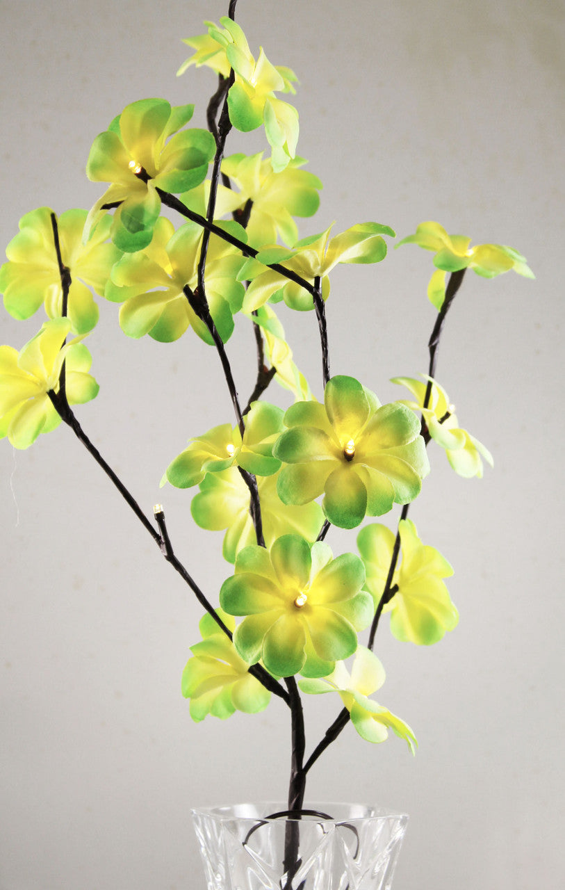 1 Set of 50cm H 20 LED Green Frangipani Tree Branch Stem Fairy Light Wedding Event Party Function Table Vase Centrepiece Tropical Decoration Tristar Online