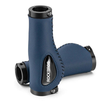 Deluxe Hand Grips Shock Absorbing Rockbros MTB Mountain Bike Tourer Double Lock BLUE Handlebar Grips Anti-skid 2.22cm Tristar Online